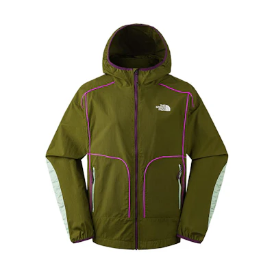 (Women) TNF Colorblock Stripe Olive Green Hooded Jacket NF0A87FD-VOT