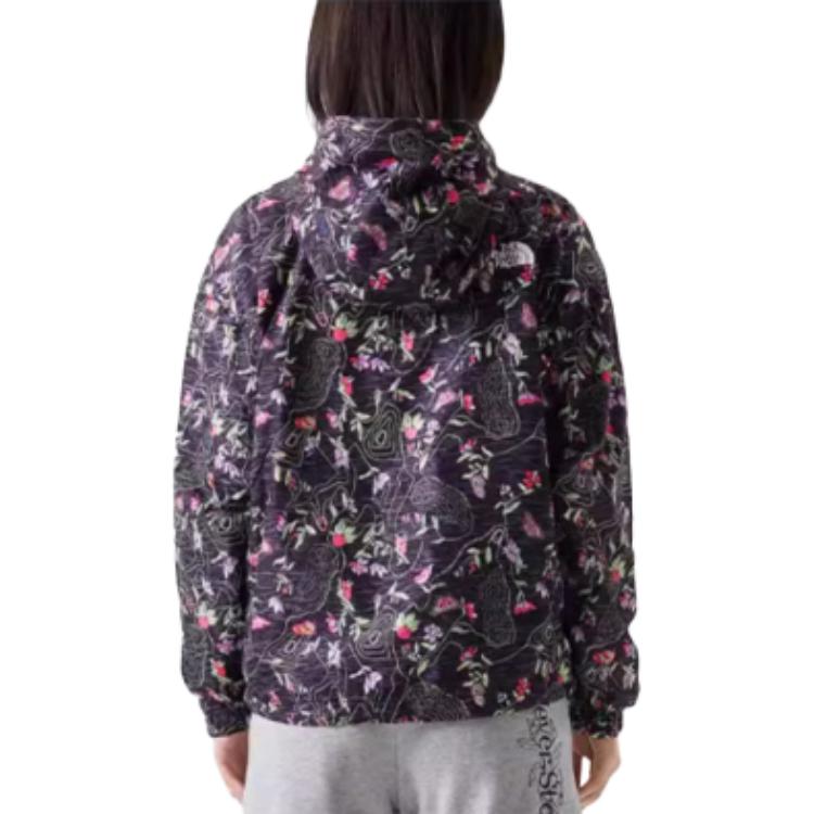 (Women) TNF Floral Print Windproof Zip Hoodie Jacket Black NF0A81O1-IAY 圖 5