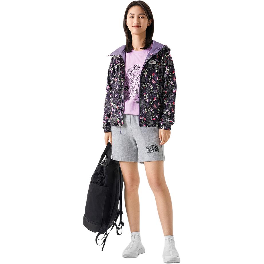 (Women) TNF Floral Print Windproof Zip Hoodie Jacket Black NF0A81O1-IAY 圖 7