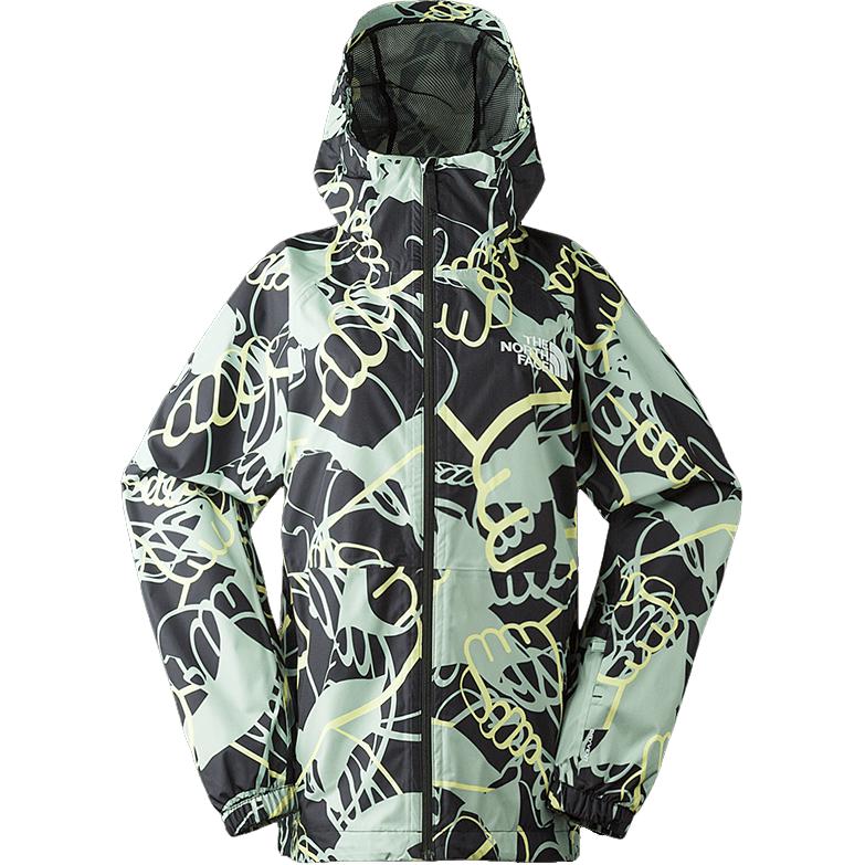 (Women) TNF Full-Print Waterproof Outdoor Jacket Black/Green NF0A877C-O3Y