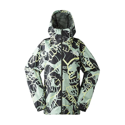 (Women) TNF Full-Print Waterproof Outdoor Jacket Black/Green NF0A877C-O3Y