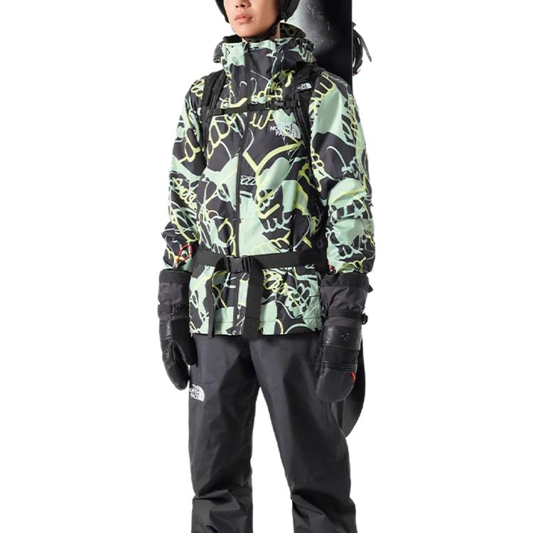 (Women) TNF Full-Print Waterproof Outdoor Jacket Black/Green NF0A877C-O3Y 圖 3