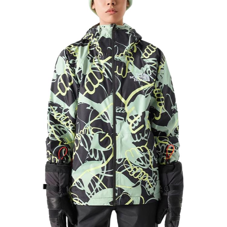 (Women) TNF Full-Print Waterproof Outdoor Jacket Black/Green NF0A877C-O3Y 圖 4
