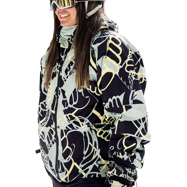 (Women) TNF Full-Print Waterproof Outdoor Jacket Black/Green NF0A877C-O3Y 圖 5
