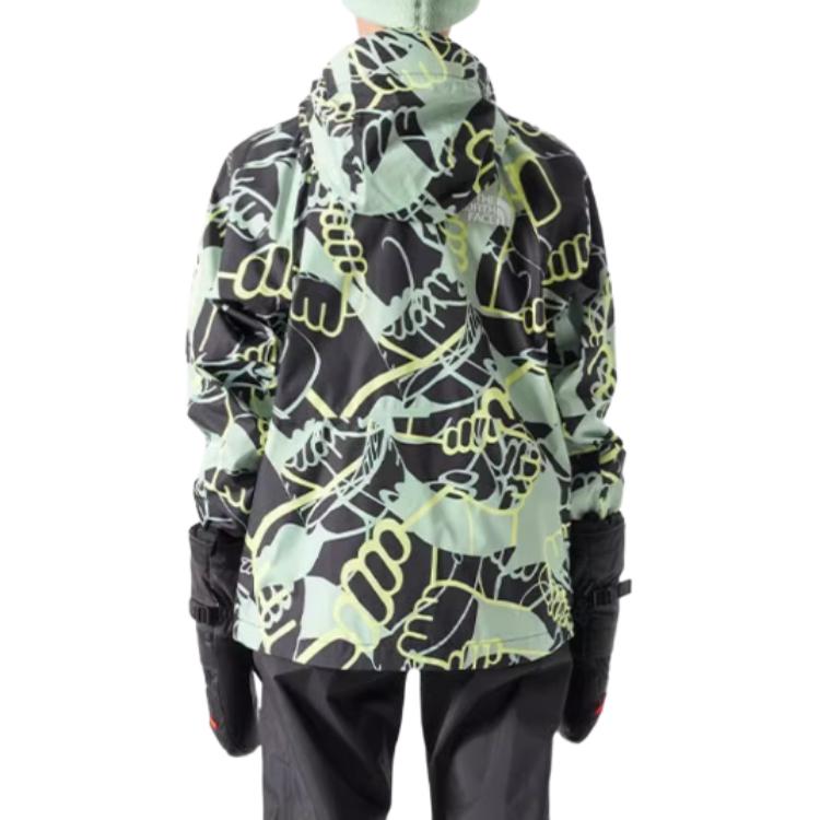 (Women) TNF Full-Print Waterproof Outdoor Jacket Black/Green NF0A877C-O3Y 圖 6