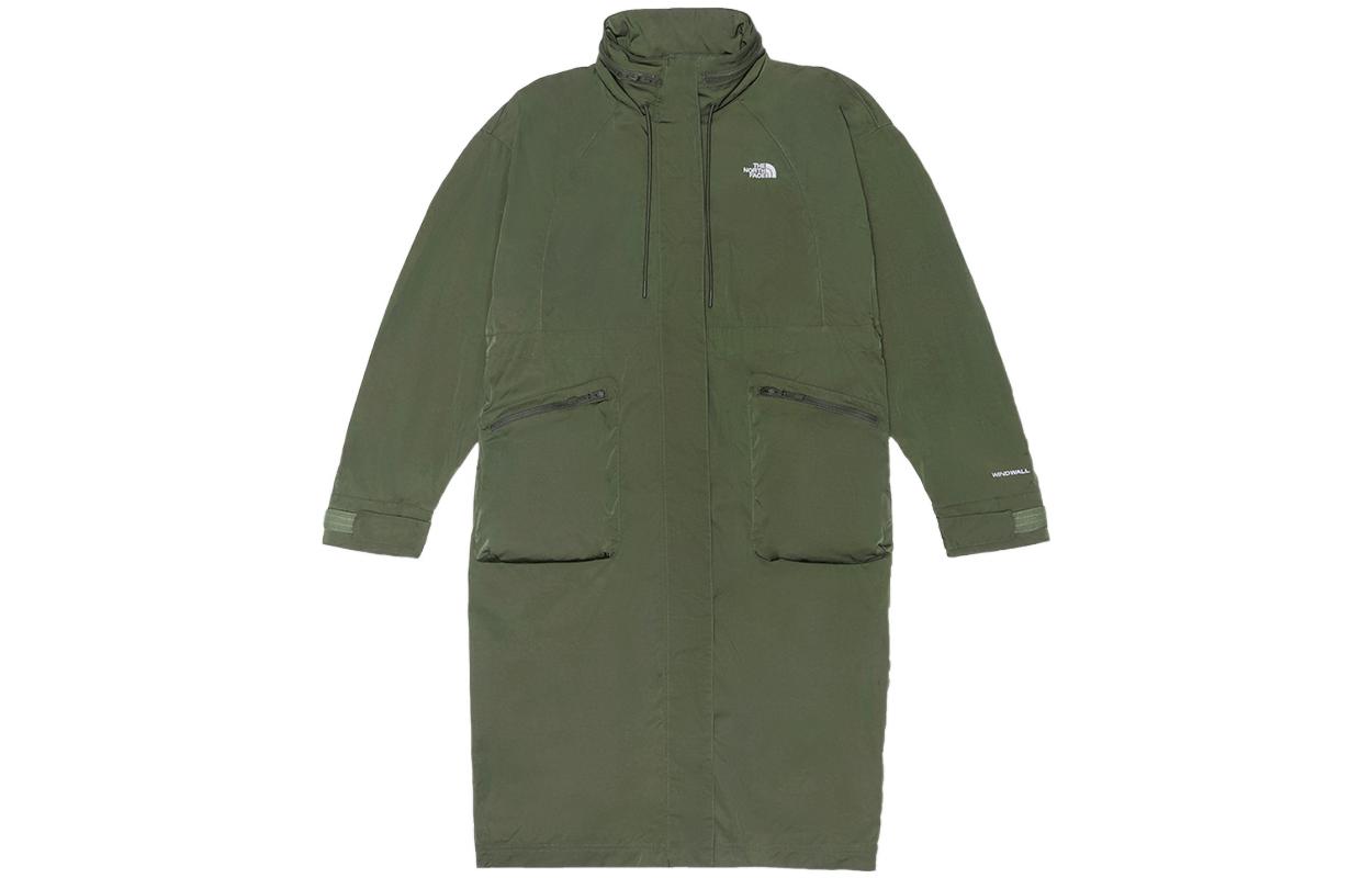(Women) TNF FW22 Green Logo Print Mid-Length Windbreaker Jacket NF0A7WB8-NYC