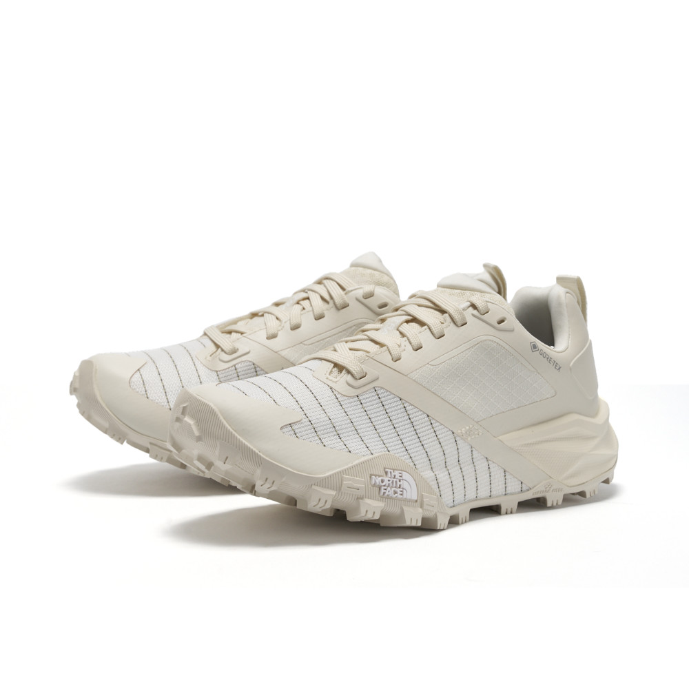 (W) The North Face GTX Hiking Shoes Cream White Off-white