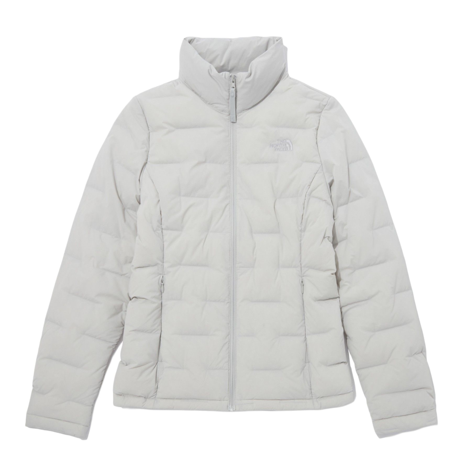 (Women) TNF Gray Down Jacket Full-Zip Long Sleeve Solid Design NJ1DP83B