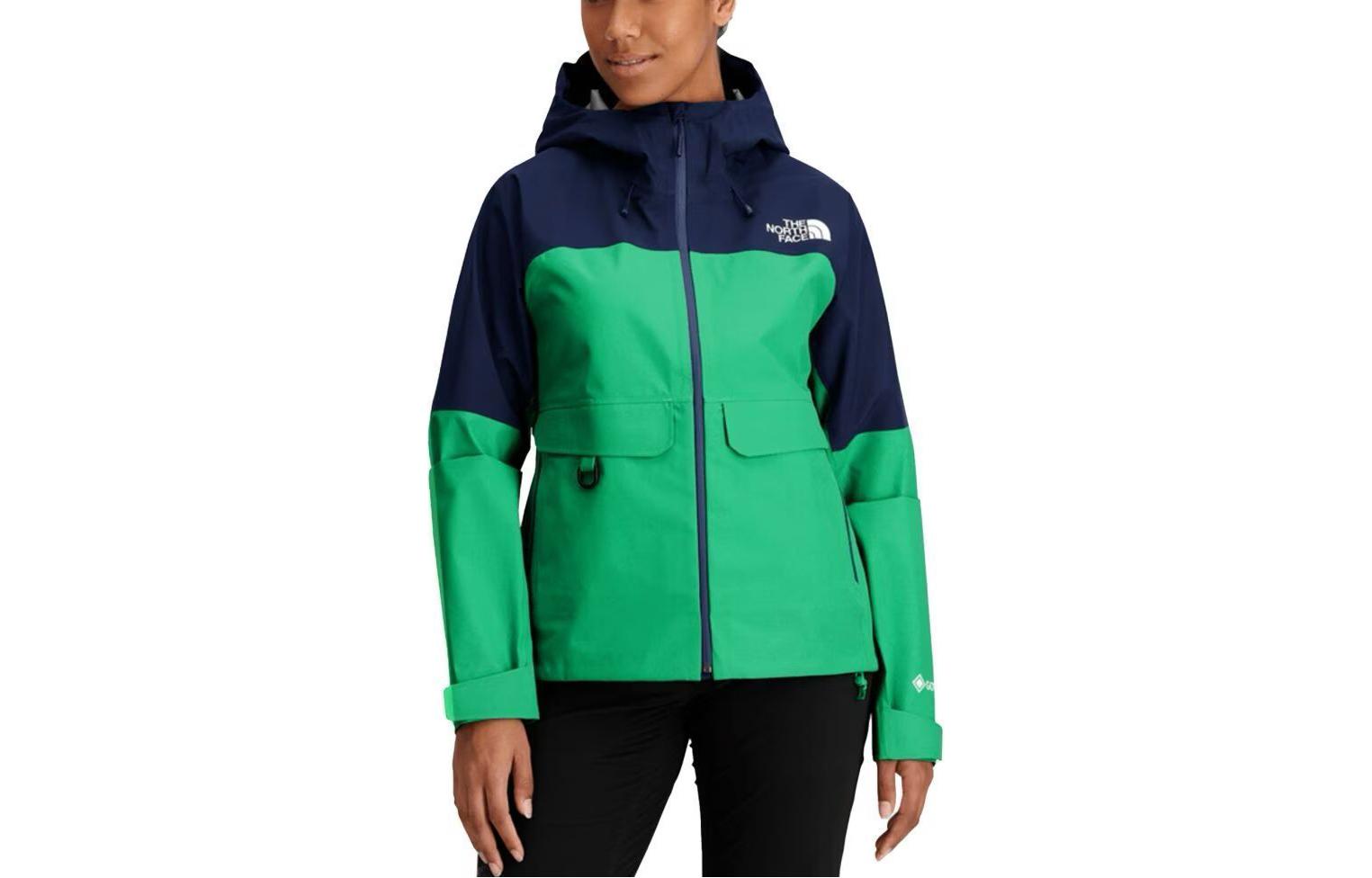 (Women) TNF Green Color-Block Zip Hooded Windbreaker Jacket NF0A86SR-SOG