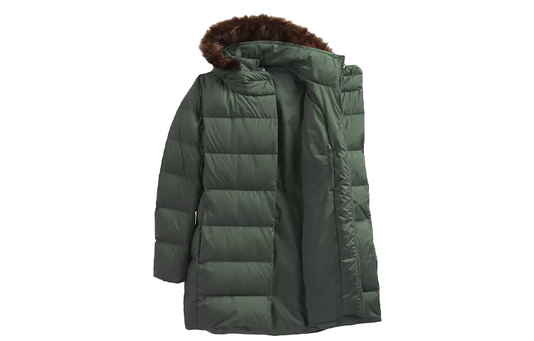 (Women) The North Face Green Down Parka with Fur-Trimmed Hood NF0A5GDT-NYC