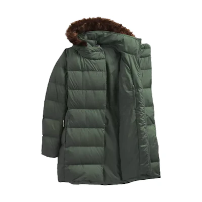 (Women) TNF Green Down Parka with Fur-Trimmed Hood NF0A5GDT-NYC