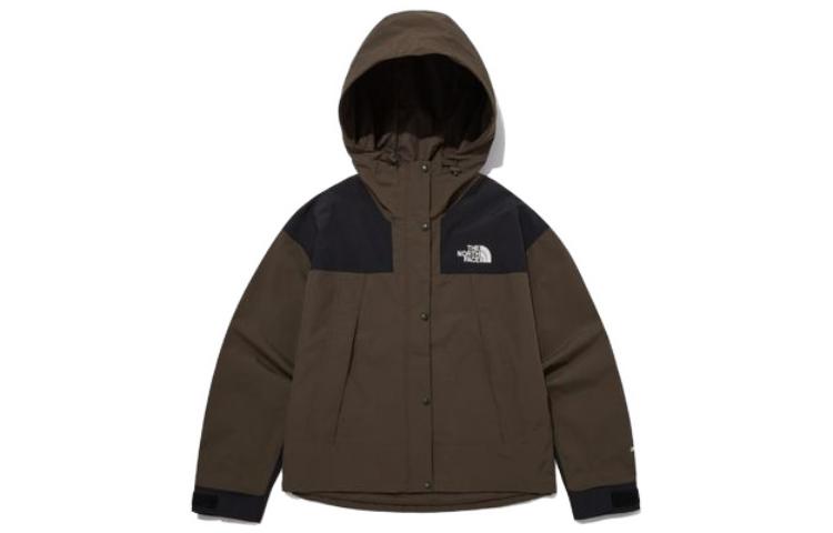 (Women) TNF Hooded Windbreaker Jacket Brown Colorblock Logo Design NJ2HP80C 圖 2
