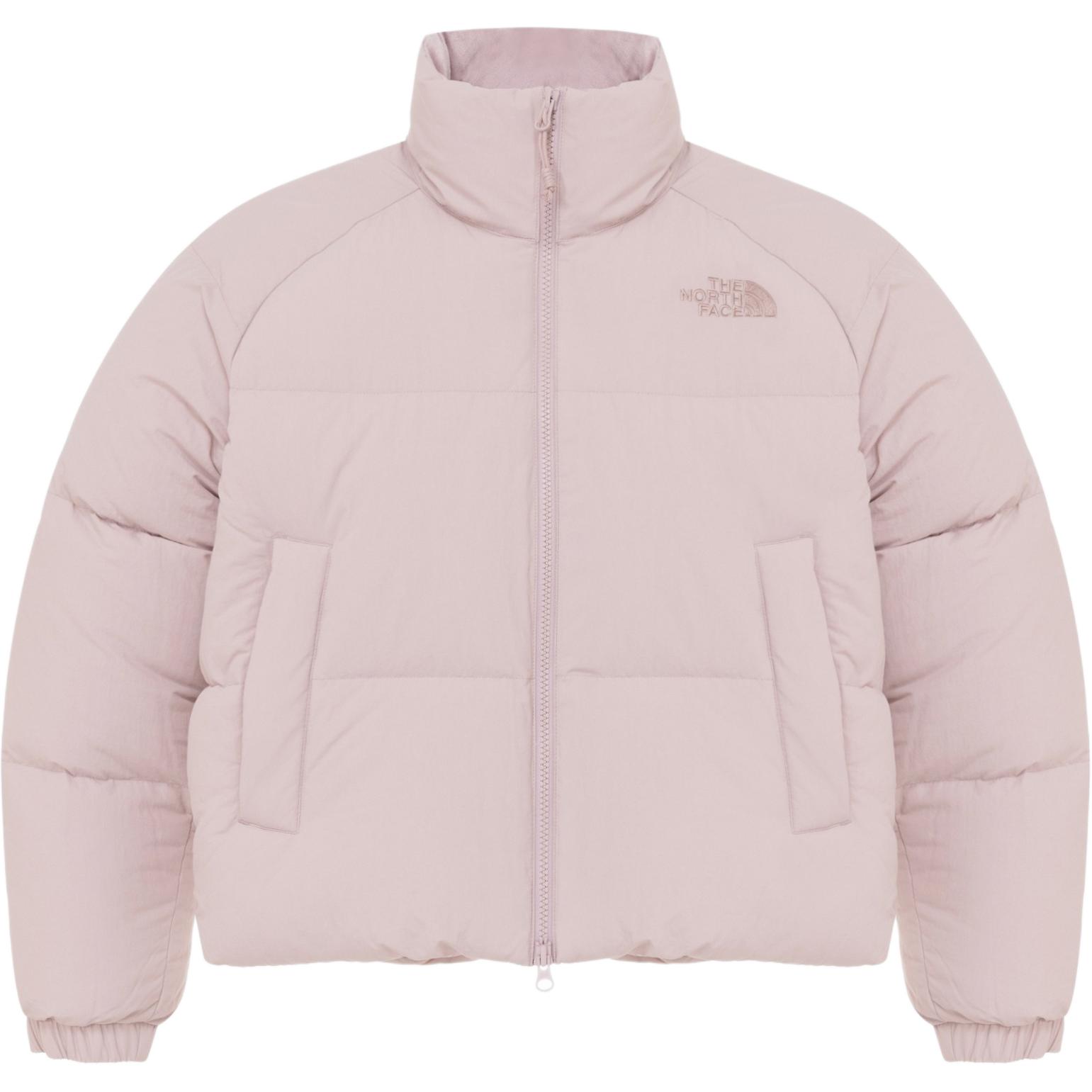 (Women) TNF Light Pink Down Jacket with Logo, Long Sleeve NJ1DQ84L