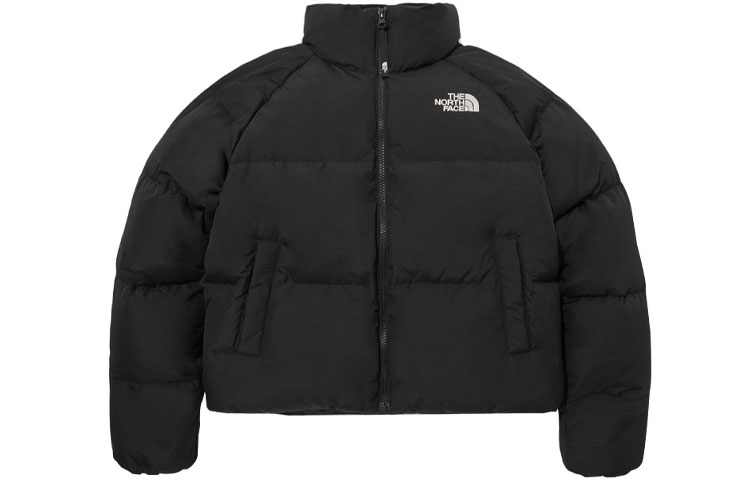 (Women) TNF Lofty Black Down Jacket for Women with Logo and Stand Collar NJ1DP85A
