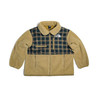 (Women) TNF Logo Checkered Sherpa Jacket Khaki NF0A7W9X-ZSF