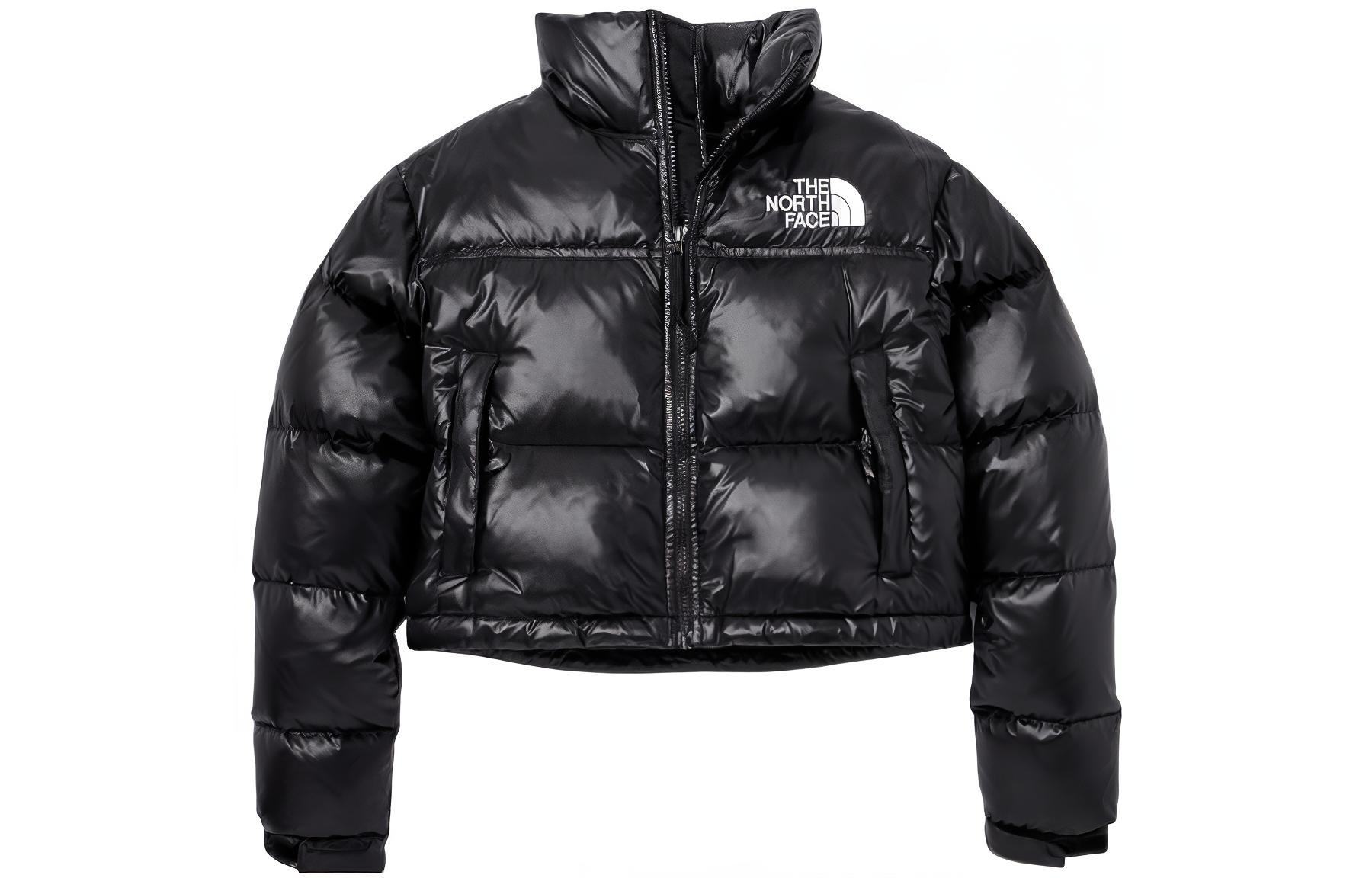 (Women) TNF Logo Embroidered Short Puffer Jacket Black NJ1DN96A