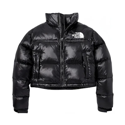 (Women) TNF Logo Embroidered Short Puffer Jacket Black NJ1DN96A