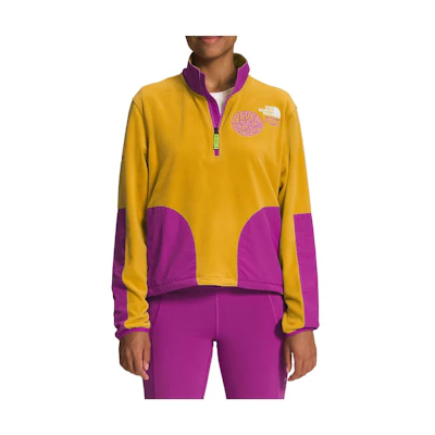 (Women) TNF Logo Half-Zip Pullover Sweatshirt Yellow Purple NF0A81XX-P6K