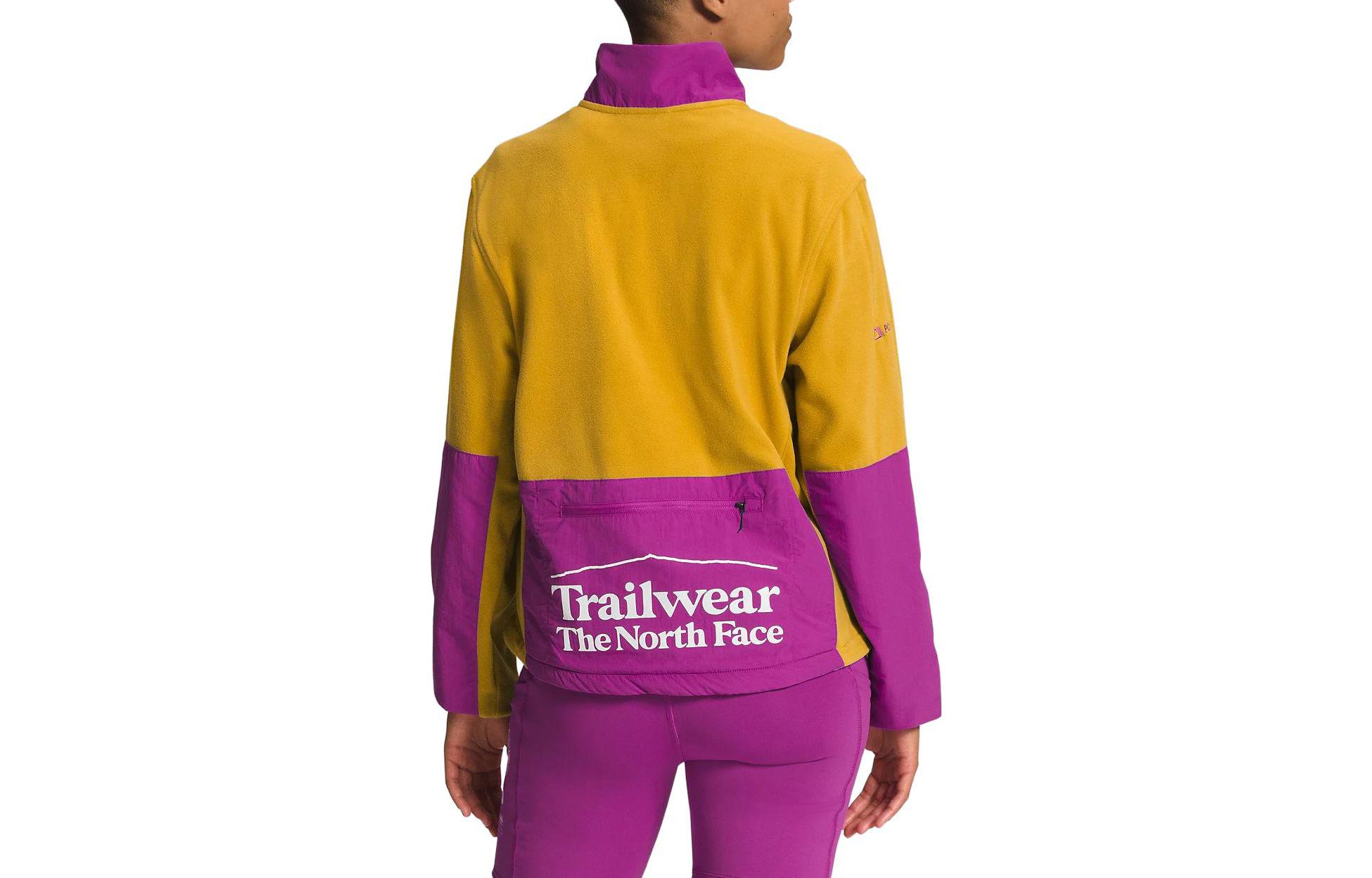 Lookbook (W) The North Face Logo 半拉鏈套頭衫 黃紫配色 NF0A81XX-P6K