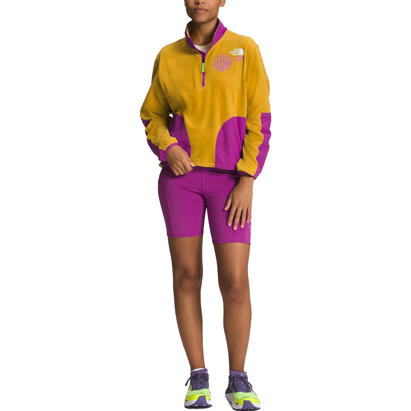 Shop (W) The North Face Logo 半拉鏈套頭衫 黃紫配色 NF0A81XX-P6K