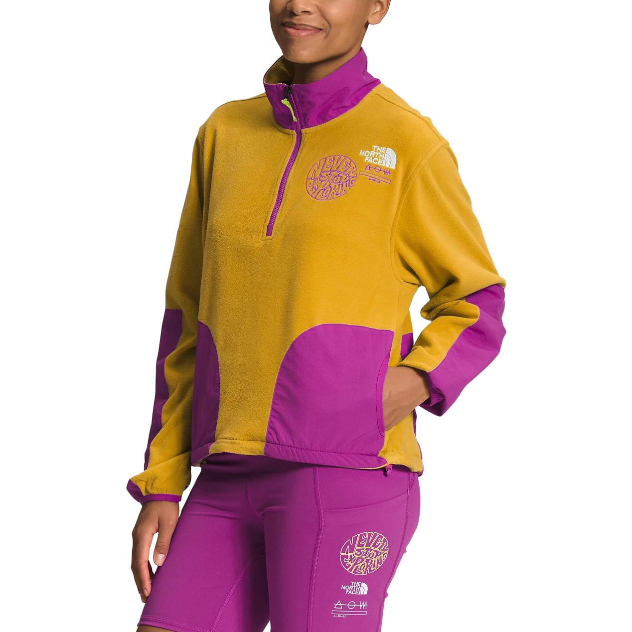 Details for (W) The North Face Logo 半拉鏈套頭衫 黃紫配色 NF0A81XX-P6K