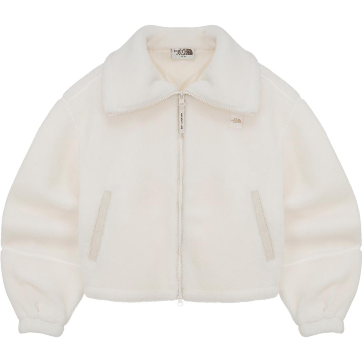 (Women) The North Face Logo High Neck Full Zip Jacket - Ivory NJ4FQ80L