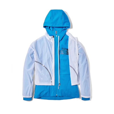 (Women) TNF Logo Outdoor Windbreaker Jacket - Blue NF0A3VSB-JA7