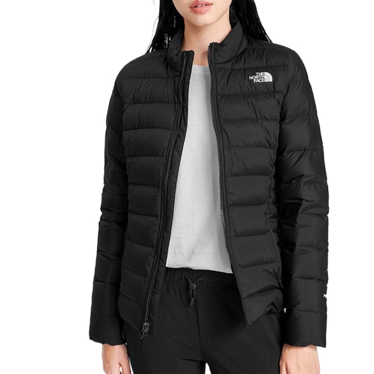 Shop (W) The North Face 黑色拉鏈戶外夾克 帶有標誌印花 NF0A4NAG-JK3