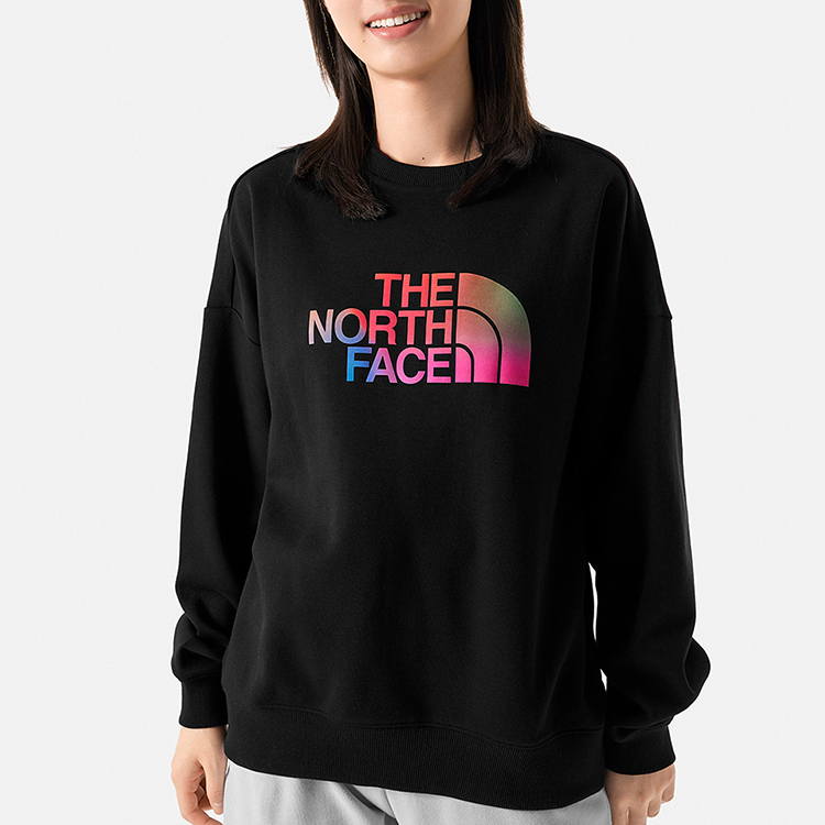 Shop (W) The North Face 復古黑色Logo印花圓領衛衣 NF0A86QD-JK3