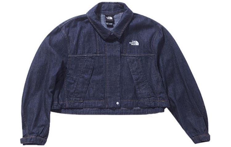 (Women) The North Face Logo Print High-Waist Denim Jacket in Navy NF0A81SN-DG7