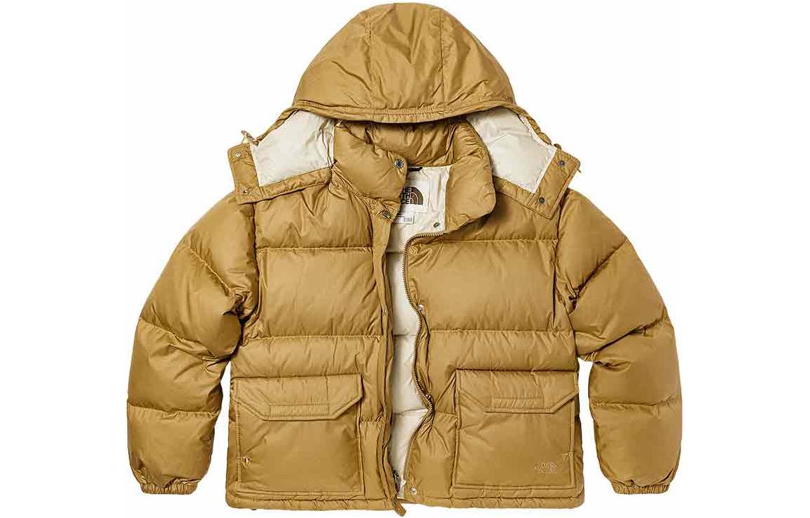 (Women) The North Face Logo Print Khaki Hooded Down Jacket NF0A7QVW-173