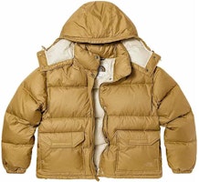 (Women) The North Face Logo Print Khaki Hooded Down Jacket NF0A7QVW-173 (Women) The North Face Logo Print Khaki Hooded Down Jacket NF0A7QVW-173