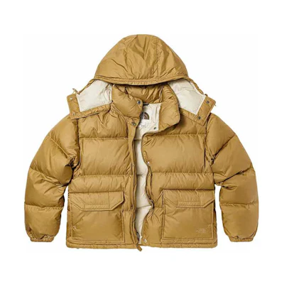 (Women) TNF Logo Print Khaki Hooded Down Jacket NF0A7QVW-173