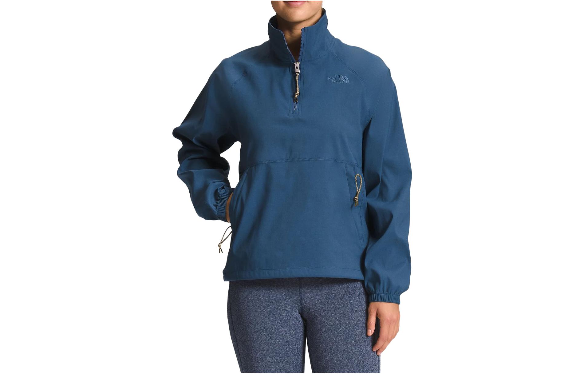 (Women) TNF Logo Print Stand Collar Long Sleeve Jacket Women’s Navy Blue NF0A534P-HDC