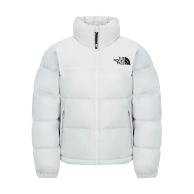 (Women) TNF Logo Zip-Up Stand Collar Jacket Light Grey NJ3NQ83B