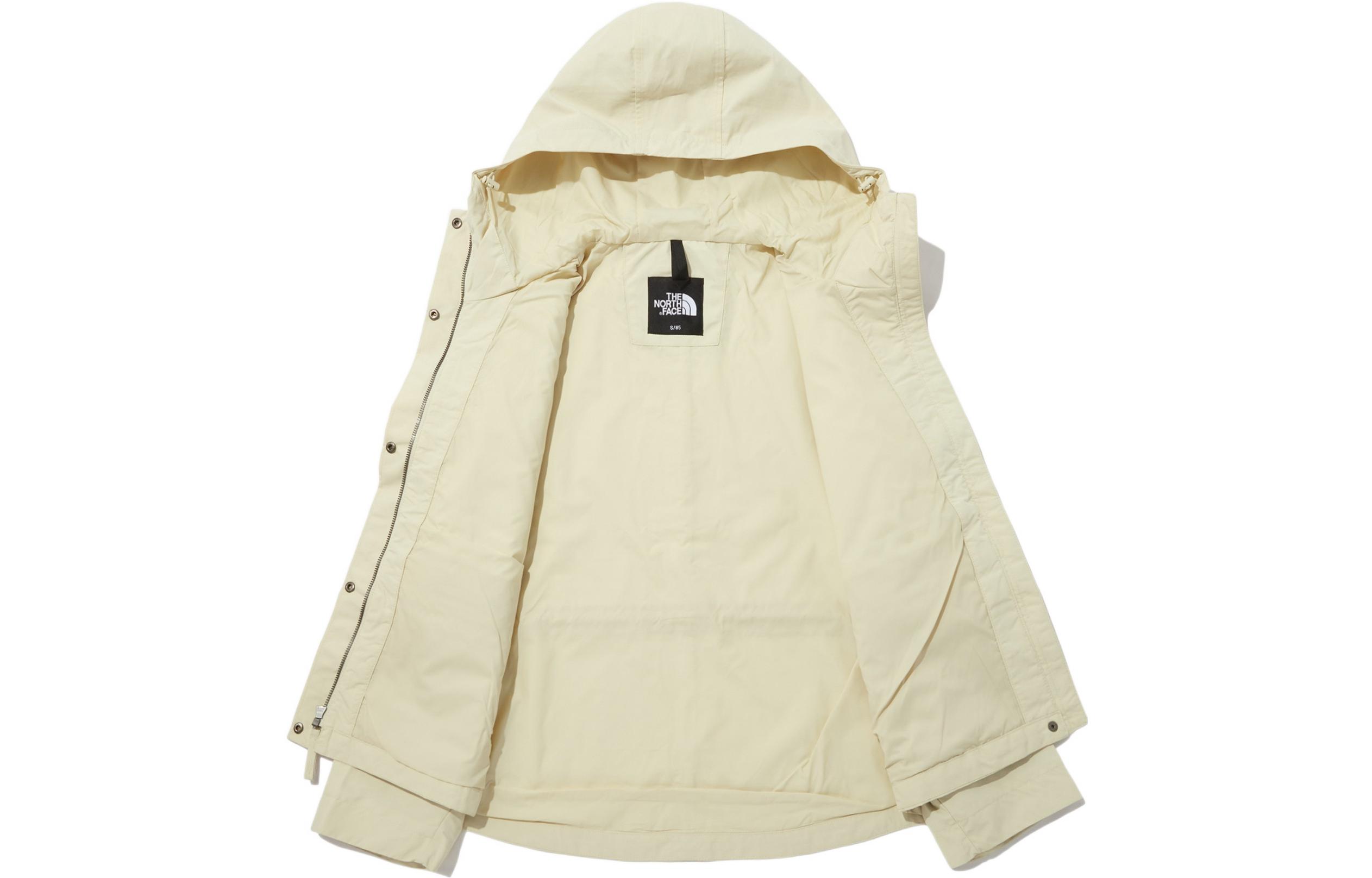 Shop (W) The North Face Jaket Panjang Bertudung Butang Snap Warna Off-White NJ2HP33A