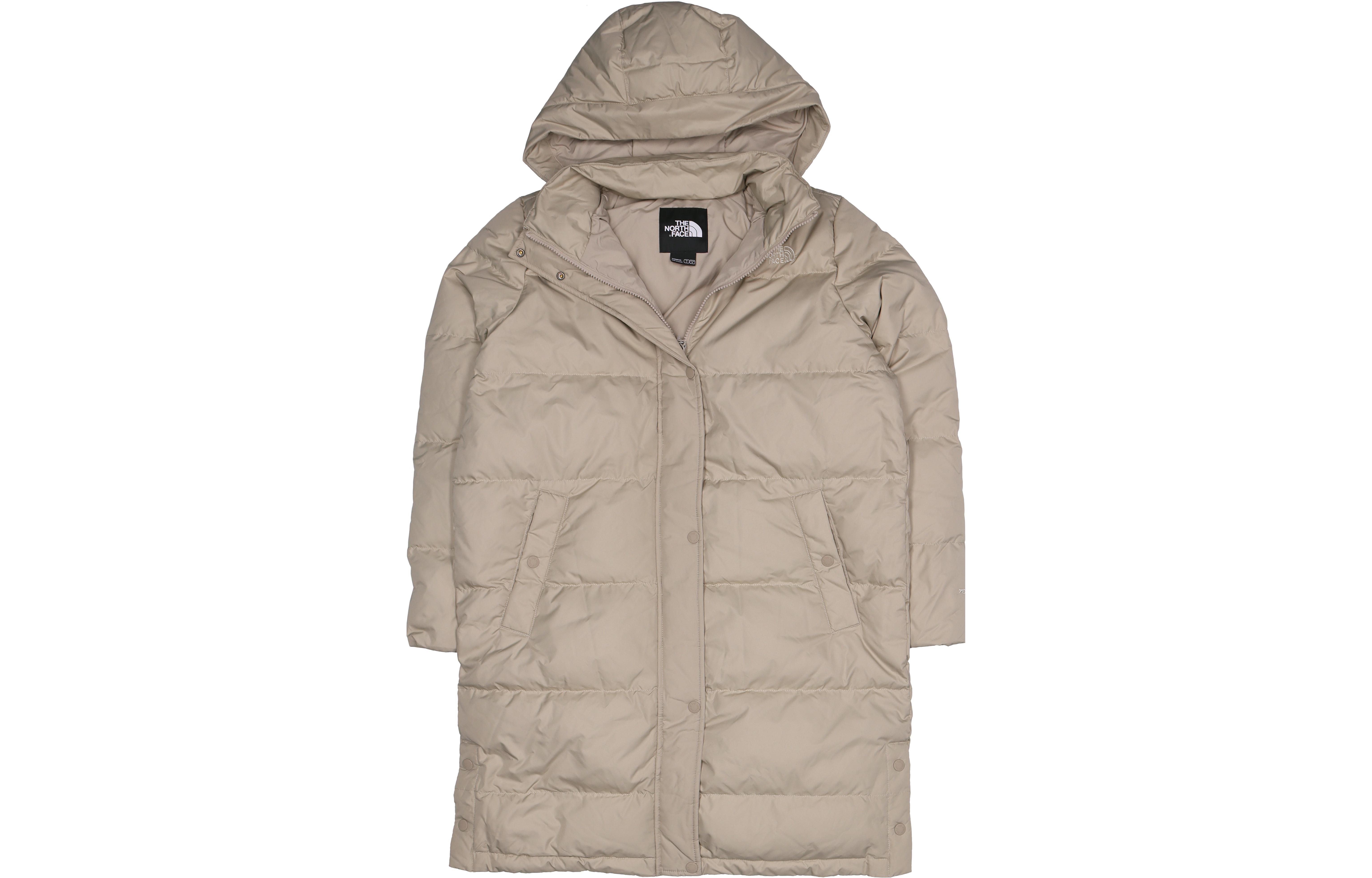 (Women) TNF Long Khaki Down Coat Hoodie Casual Winter Jacket NF0A5AYQ-CEL