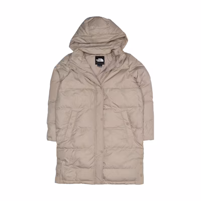 (Women) TNF Long Khaki Down Coat Hoodie Casual Winter Jacket NF0A5AYQ-CEL