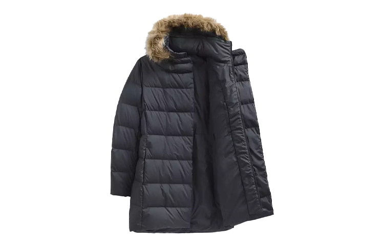 (Women) TNF Mid-Length Down Jacket with Fur Hood Gray Blue NF0A5GDT-174