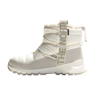 (W) The North Face Thermoball Lace Up Waterproof Boots 'Gardenia White Silver Grey'