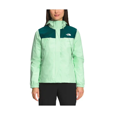 (Women) TNF Mint Green Colorblock Logo Embroidered Hoodie Jacket NF0A7UKN-8B4