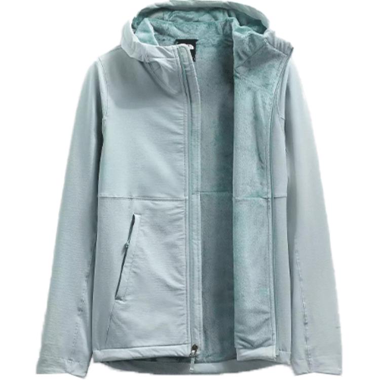 (Women) TNF Mint Green Logo Fleece Windproof Hoodie NF0A4R7C-0LL