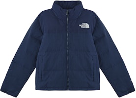 (Women) The North Face Nuptse Blue Logo Print Embroidered Jacket NF0A870R-8K2 (Women) The North Face Nuptse Blue Logo Print Embroidered Jacket NF0A870R-8K2