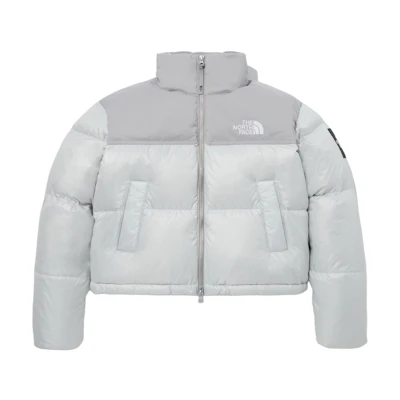 (Women) TNF Nuptse Goose Down Logo Puffer Jacket Gray NJ1DQ80N