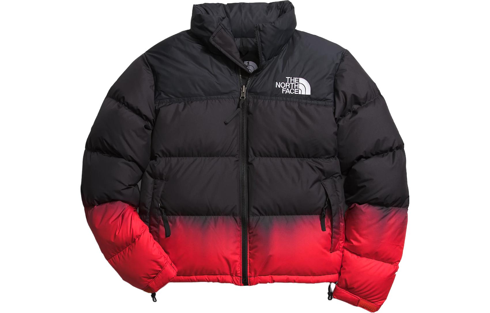 (Women) The North Face Nuptse Gradient Logo Red Jacket with Detachable Hood NF0A84QY-OOR