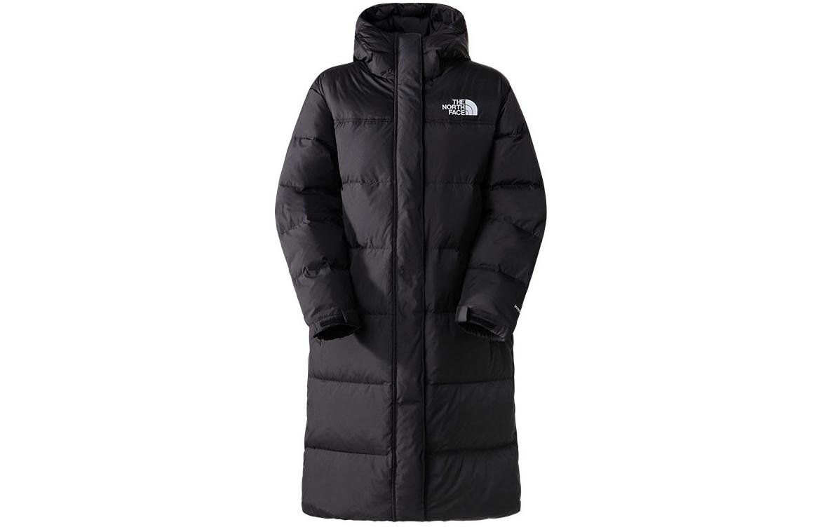 Buy (W) The North Face 黑色連帽拉鍊中長款羽絨外套 Logo 印花款 NF0A832K-JK3