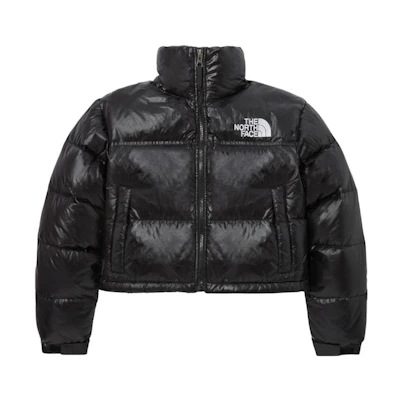 (Women) TNF Nuptse Logo Print Short Down Jacket Black NJ1DP96A