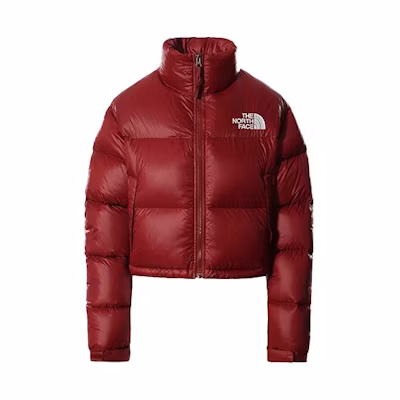 (Women) TNF Nuptse Logo Printed Short Puffer Jacket Women - Brick Red NF0A5GGE-BDQ