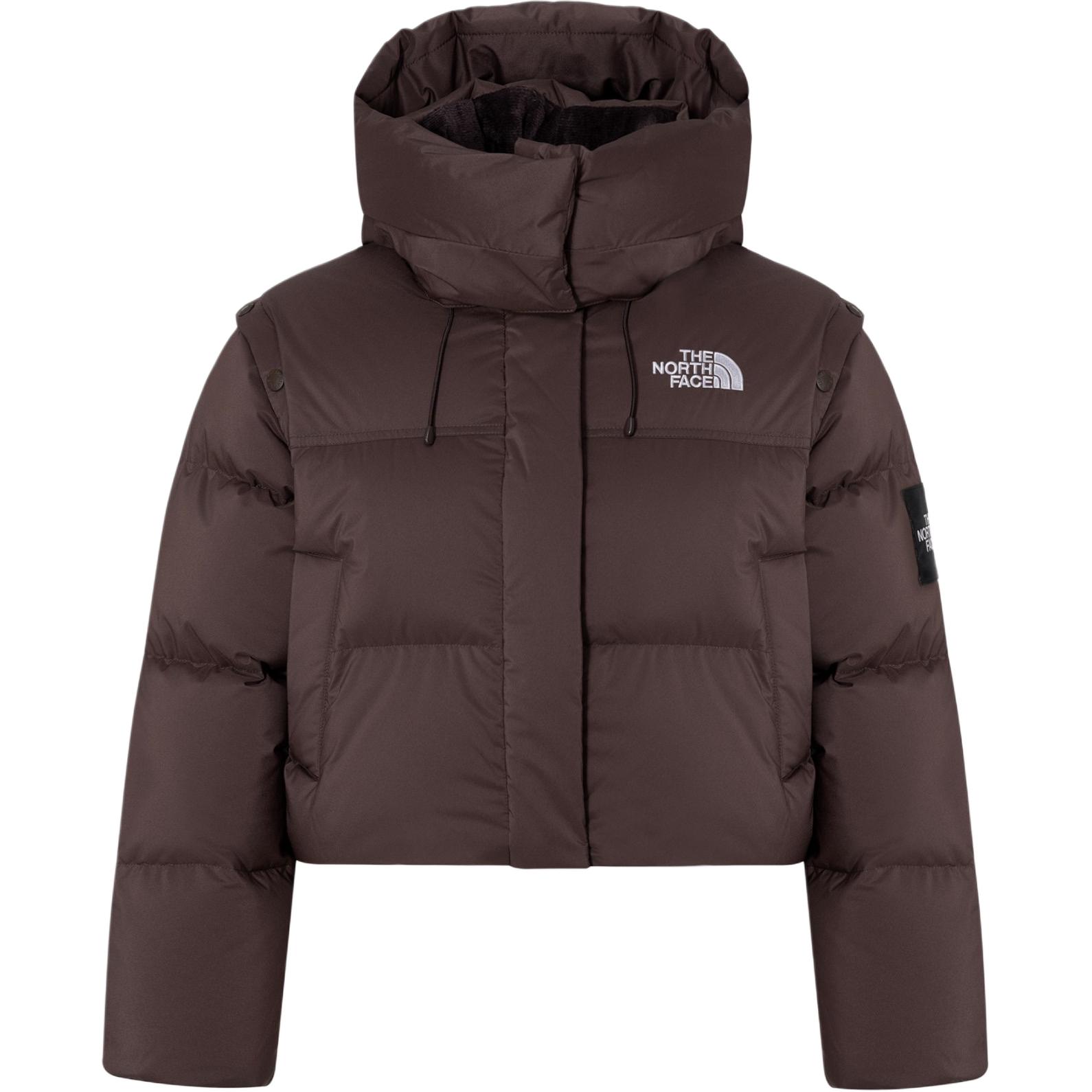 (Women) The North Face Nuptse Novelty Brown Waterproof Down Jacket NJ1DQ86K