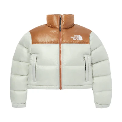(Women) TNF Nuptse Short Jacket Cream Multicolor Logo Puffer NJ1DQ86D